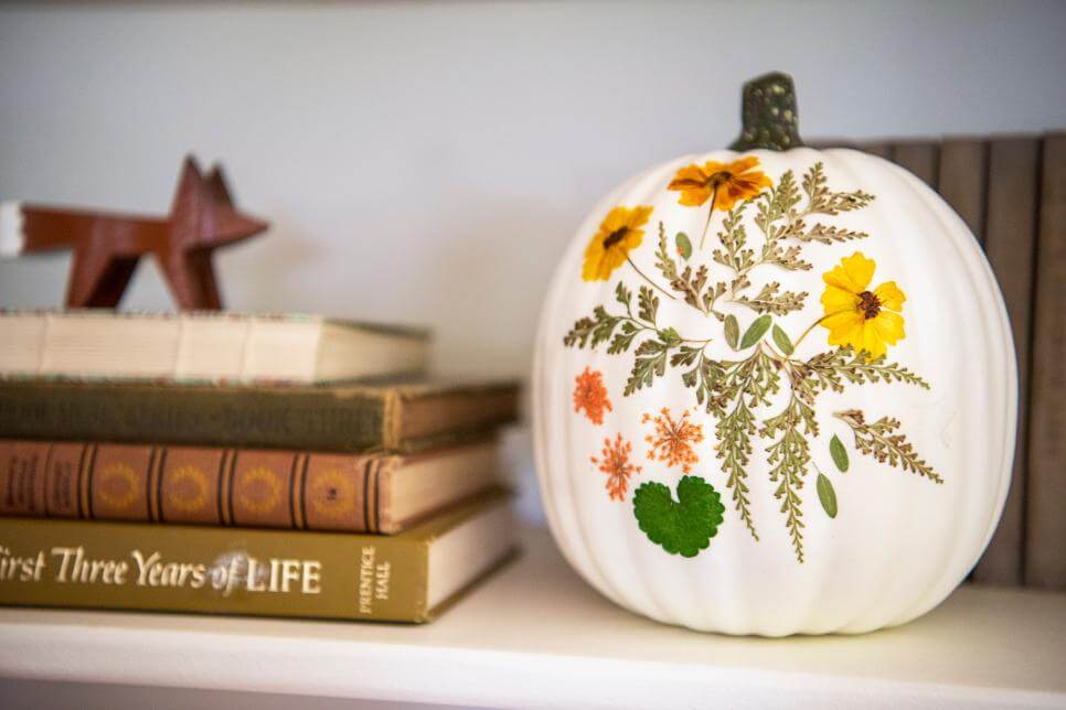 Pressed-Flowers Pumpkin