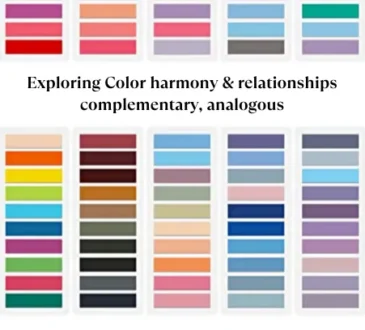 Exploring Color harmony & relationships: complementary, analogous