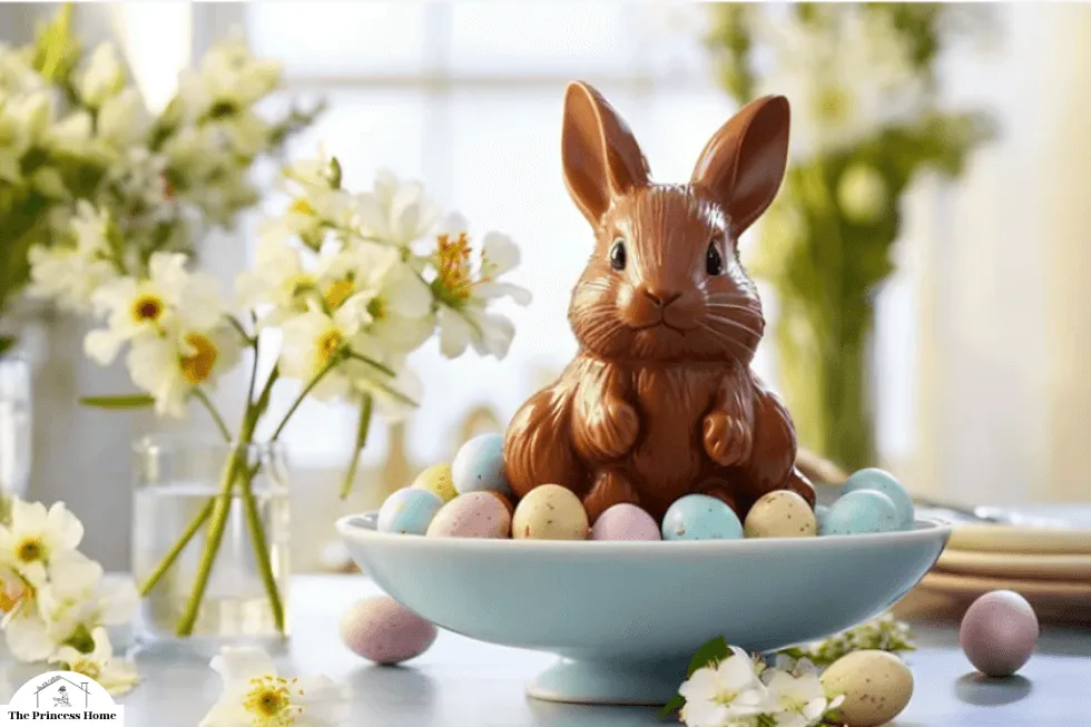 Table Centerpiece with Easter Eggs: