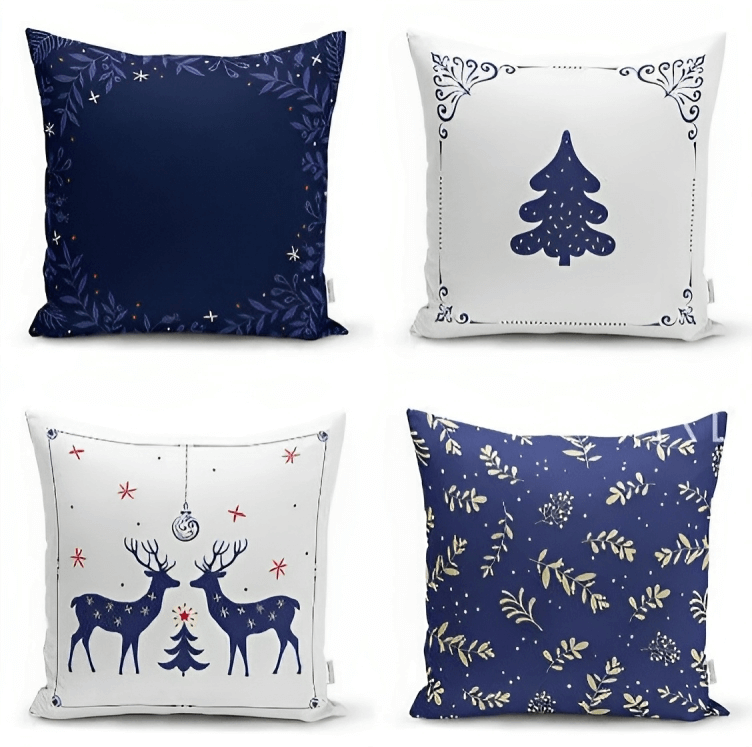 4.Navy Blue Outdoor Pillows and Cushions: