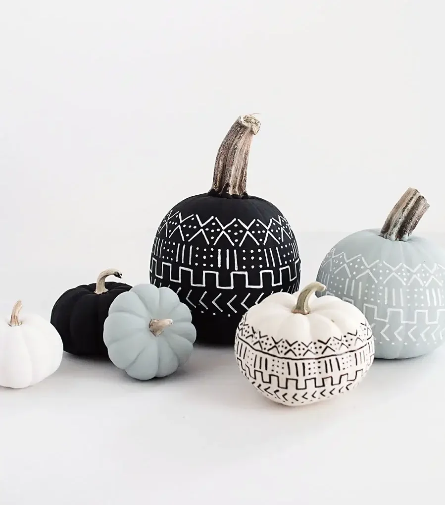 21- Mud Cloth Pumpkins