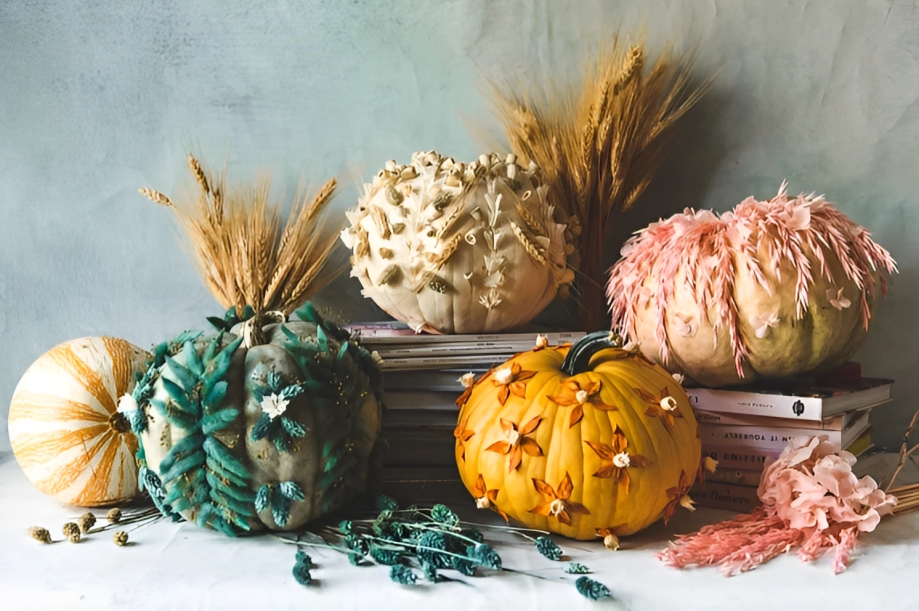 35-Preserved Flower Pumpkins