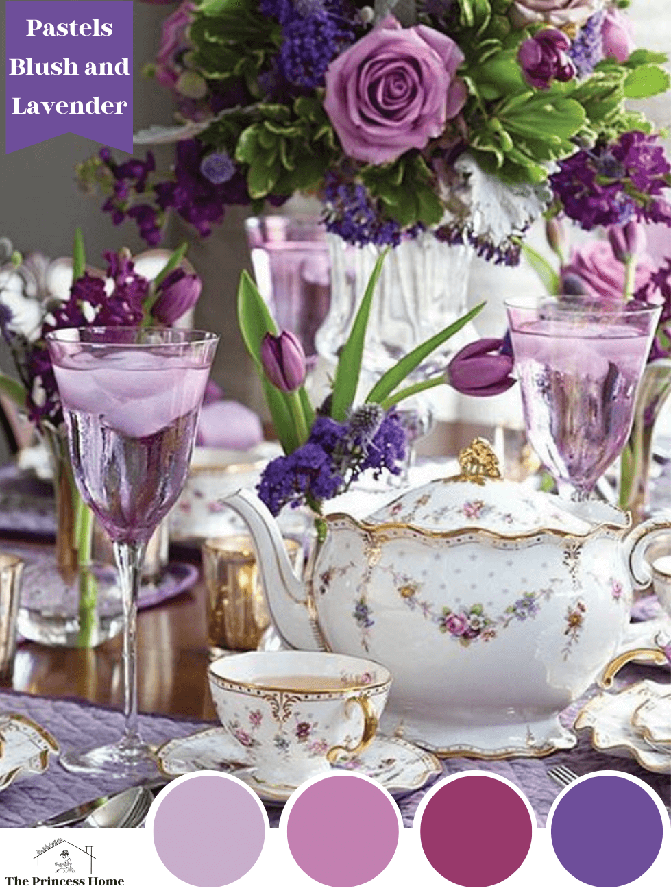 2.Soft Pastels - Blush and Lavender: