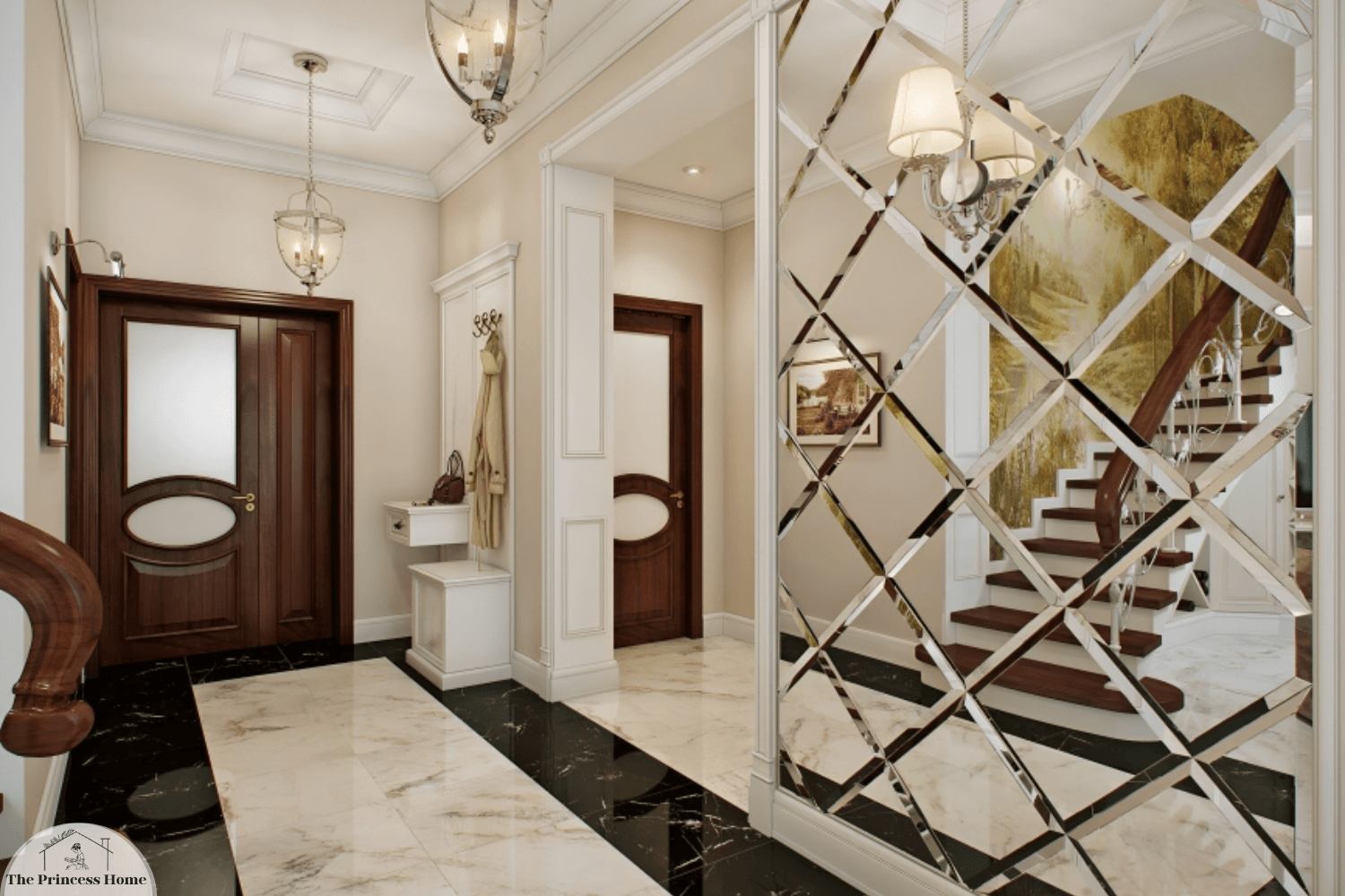 40.Entryway Mirror Wall: