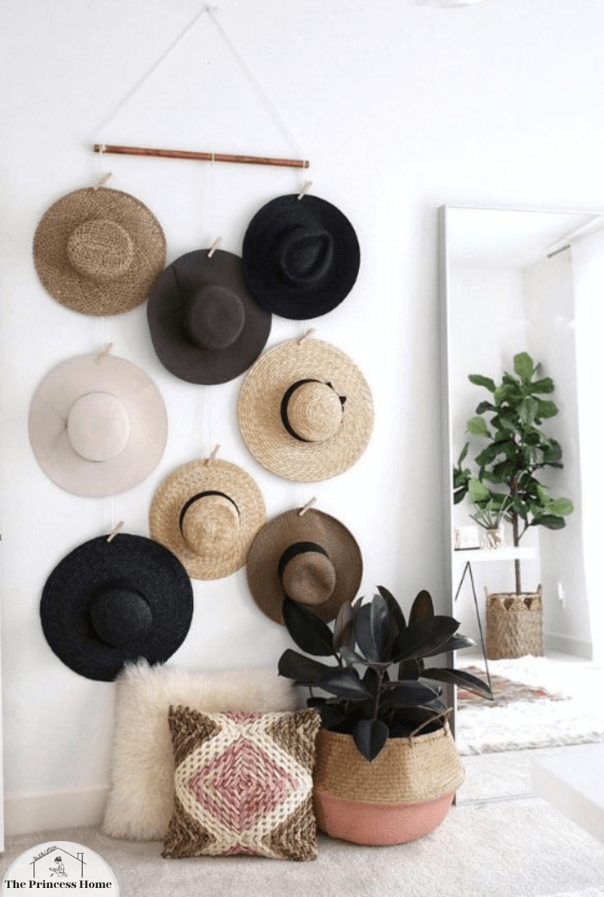 Ceiling-Mounted Pot Rack for Hats:
