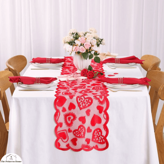 2.Layering with Lace or Satin Runner: