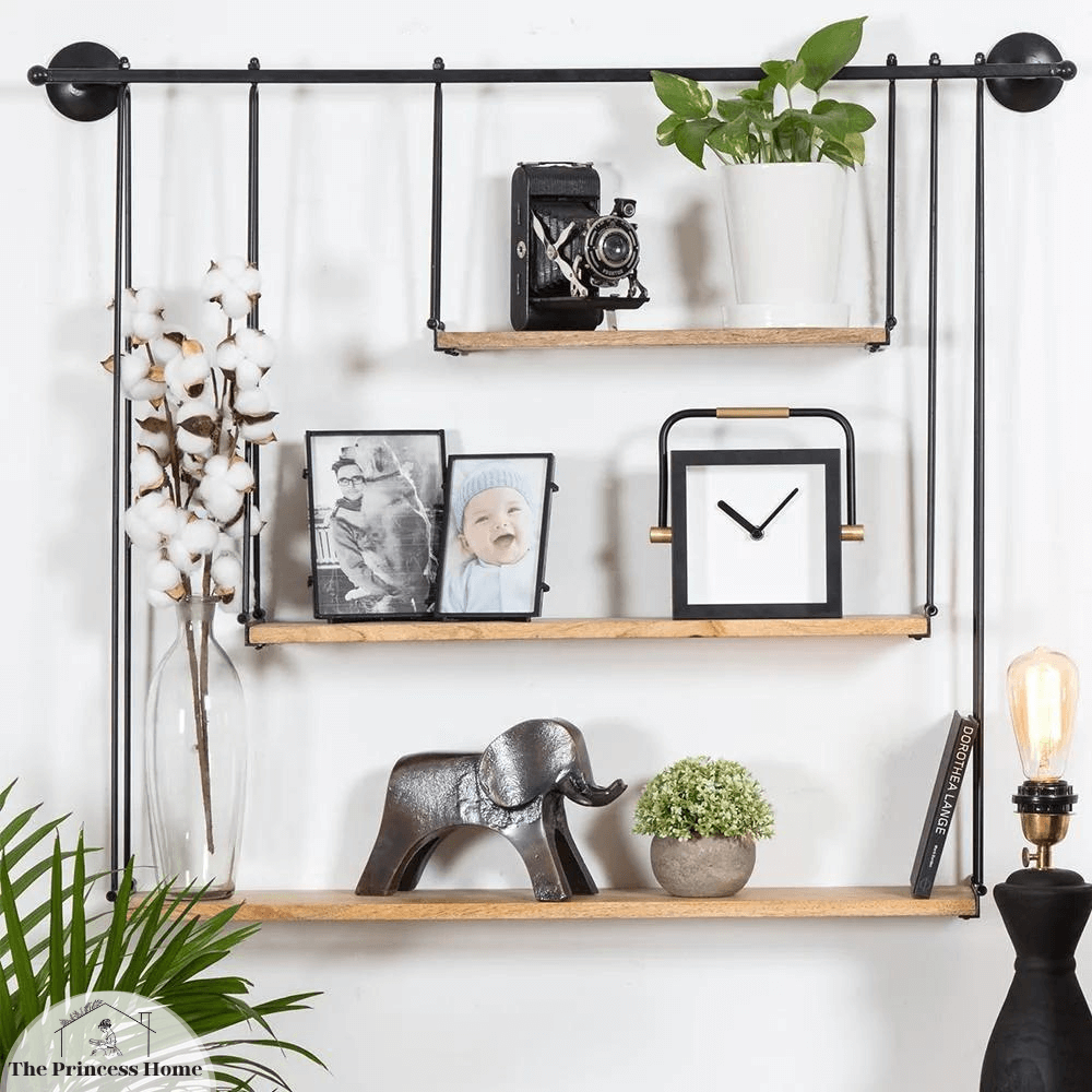 Rope or Hanging Shelves: