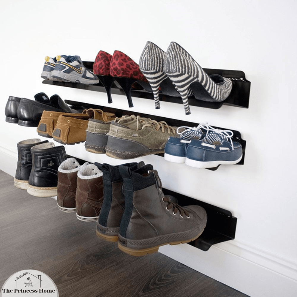 DIY Floating Shoe Shelves: