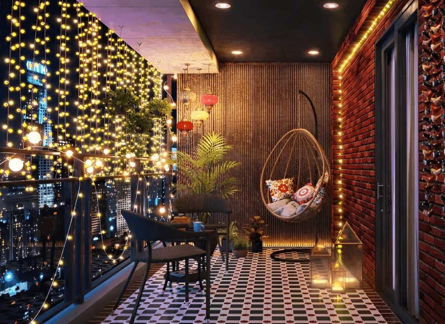 What Safety Precautions Should I Take When Using Lights on My Balcony?