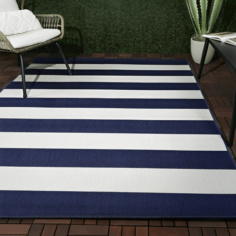 5.Navy Blue Outdoor Rugs: