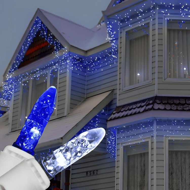 1.Navy Blue Christmas Lights: