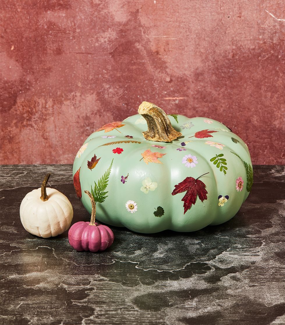 36-Pressed Flowers Pumpkin