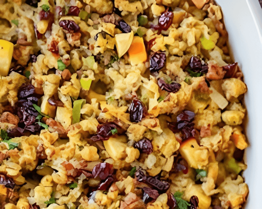 15.Stovetop Stuffing with Sausage and Cranberries: