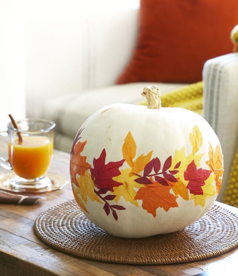 37-Decoupage Leaf Pumpkin