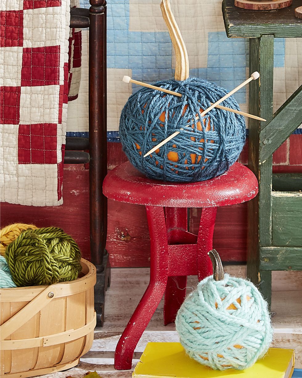 31-Yarn Ball Pumpkins