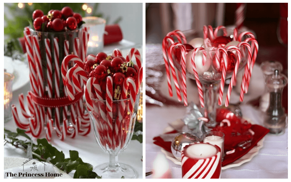 15.Candy Cane Dreams: Peppermint Centerpiece