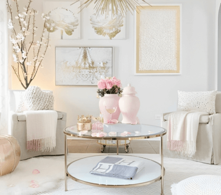 Glam Blush + Gold Springtime Decor: Elevate Your Home Aesthetics