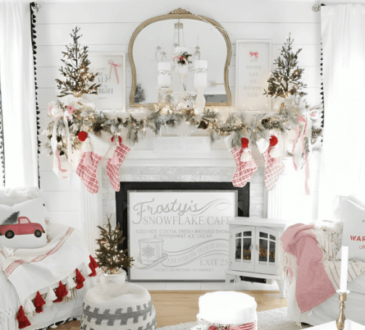 Adorable shabby chic Christmas decor Cozy home tour
